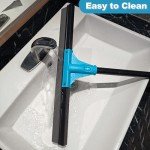Heavy-Duty Rubber Floor Squeegee with Telescopic Handle