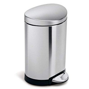 simplehuman 6L Semi-Round Bathroom Step Trash Can