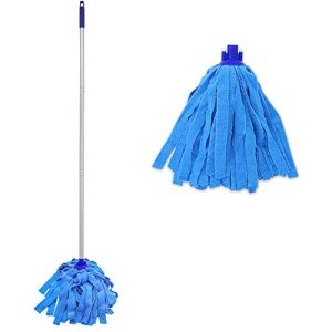 Adjustable Mop Handle with 2 Microfiber Mop Heads