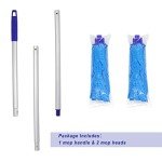 Adjustable Mop Handle with 2 Microfiber Mop Heads