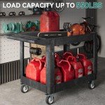 Heavy-Duty Rolling Utility Cart with 550 lbs Capacity