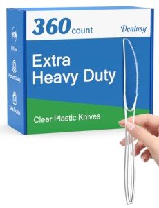 Dealusy 360 Count Heavy-Duty Disposable Plastic Knives