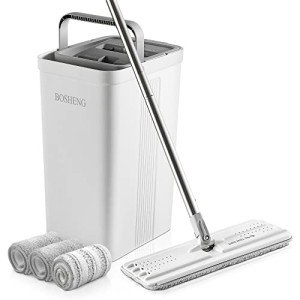 BOSHENG Flat Mop and Bucket Set with Wringer