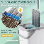 Mop and Bucket Set with Wringer and Microfiber Pads