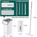 Mop and Bucket Set with Wringer and Microfiber Pads