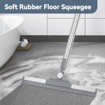180° Rotating Floor Squeegee with 52'' Handle