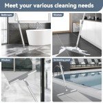 180° Rotating Floor Squeegee with 52'' Handle