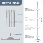 180° Rotating Floor Squeegee with 52'' Handle