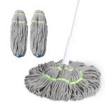 BOOMJOY Self-Wringing Mop with Microfiber Refill Heads