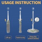 BOOMJOY Self-Wringing Mop with Microfiber Refill Heads
