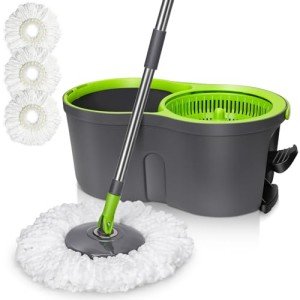 Pedal Spin Mop Bucket System with 3 Pads
