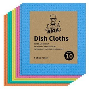 MR.SIGA Multi-Color Reusable Dish Cloths, 10 Pack