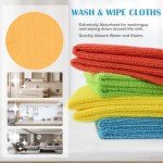 50 Pack Colorful Microfiber Cleaning Cloths