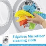 50 Pack Colorful Microfiber Cleaning Cloths