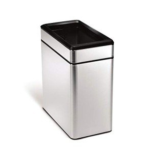 simplehuman 10L Slim Profile Trash Can - Stainless Steel