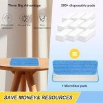 Blue Microfiber Mop Pads - 3 Pack Replacement Heads