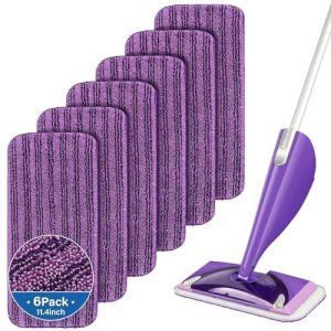 6 Pack Reusable Microfiber Mop Pads for Floors