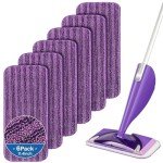 6 Pack Reusable Microfiber Mop Pads for Floors