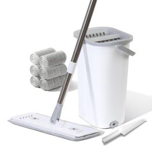 Mop and Bucket Set with Microfiber Pads
