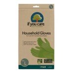 If You Care Reusable Latex Gloves, Large, Green