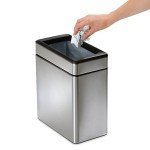 simplehuman 10L Slim Profile Trash Can - Stainless Steel