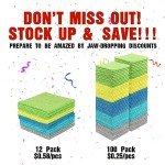 HOMEXCEL 100-Pack Microfiber Cleaning Cloths – Lint Free