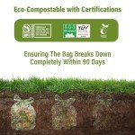 100 Compostable Trash Bags with Handles - 2.6 Gallon