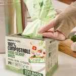100 Compostable Trash Bags with Handles - 2.6 Gallon
