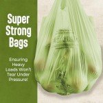 100 Compostable Trash Bags with Handles - 2.6 Gallon