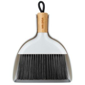 MR.SIGA Mini Dustpan and Brush Set with Bamboo Handle