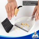MR.SIGA Mini Dustpan and Brush Set with Bamboo Handle