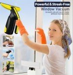 Cordless Window Vacuum Cleaner with Squeegee and Spray