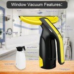 Cordless Window Vacuum Cleaner with Squeegee and Spray