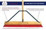 24" Push Broom with 60" Hardwood Handle