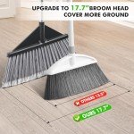 Extra Wide 17.7" Outdoor Broom with Durable Handle