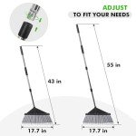 Extra Wide 17.7" Outdoor Broom with Durable Handle