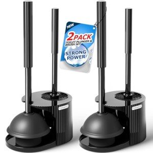 Forasto 2-Pack Toilet Brush and Plunger Set