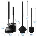 Forasto 2-Pack Toilet Brush and Plunger Set