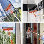 Telescopic Window Squeegee with Retractable Pole
