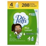Puffs Plus Lotion Facial Tissues, 4 Mega Boxes