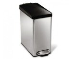 simplehuman 10L Slim Bathroom Trash Can, Stainless Steel