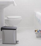 simplehuman 10L Slim Bathroom Trash Can, Stainless Steel