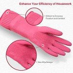 Reusable Waterproof Dishwashing Rubber Gloves - 2 Pairs