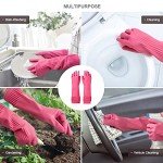 Reusable Waterproof Dishwashing Rubber Gloves - 2 Pairs