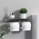 Grey Wall-Mount Double Roll Toilet Paper Holder