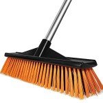 18" Heavy Duty Outdoor Push Broom with Long Handle