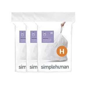 simplehuman Code H Drawstring Trash Bags, 60 Count