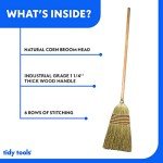 Heavy Duty Corn Broom with Wood Handle