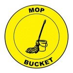 Yellow Anti-Slip Round Mop Bucket Floor Decals