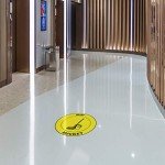 Yellow Anti-Slip Round Mop Bucket Floor Decals